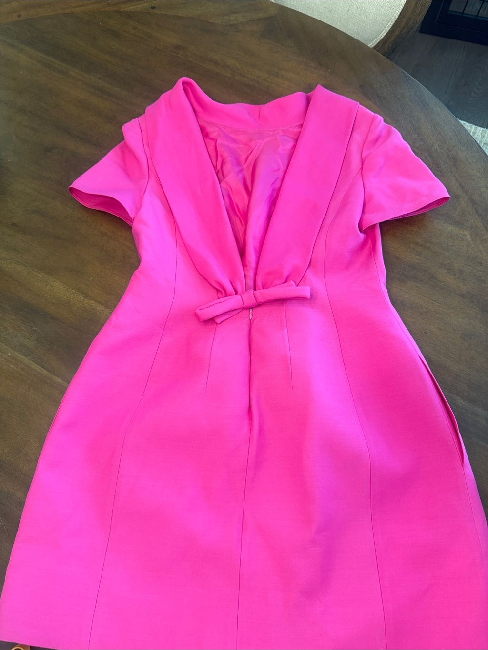 Valentino Pink Short-Sleeve V-Neck Fit & Flare Dress
